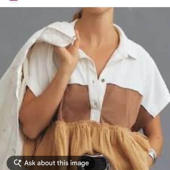 Pilcro - Anthropologie color block ruffle top Bonfire tiered hem Size 0X - EUC - Picture 1 of 5